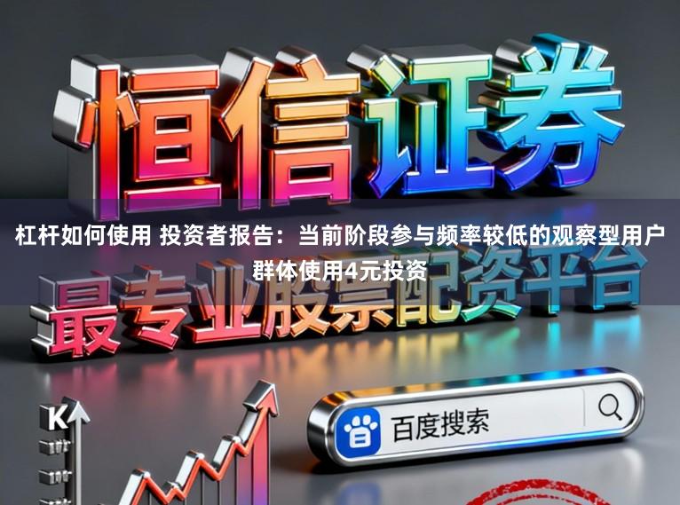 杠杆如何使用 投资者报告：当前阶段参与频率较低的观察型用户群体使用4元投资